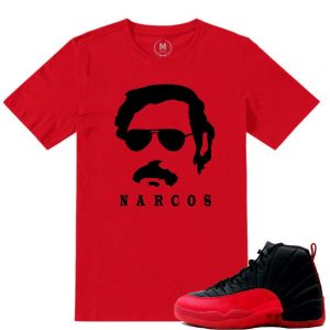 Match Flu Game 12 Jordan Retros | Narcos | Red T shirt