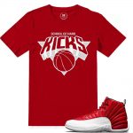 Match Gym Red 12 Jordan Retros |School of Hard Kicks | Red T shirt