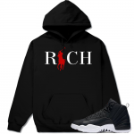 Match Neoprene 12s Jordan Retro | Country Club Rich | Black Hoodie