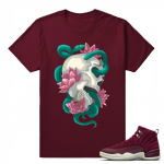 Jordan 12  Bordeaux Tees 'Serpent Skull' T shirt Maroon