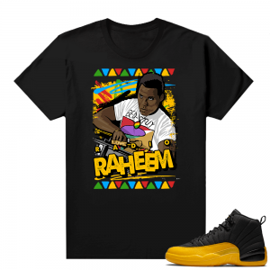 University Gold 12s shirts - Black - Radio Raheem