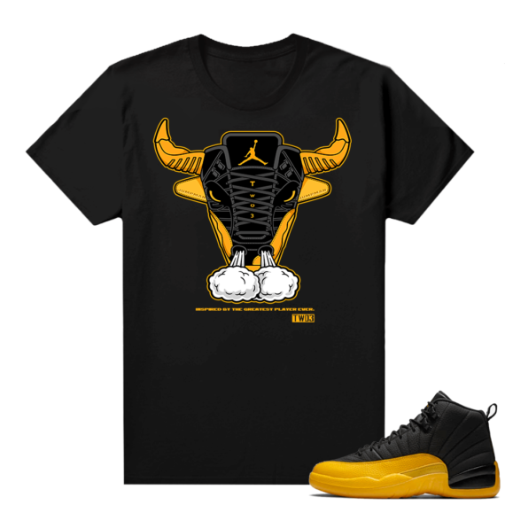 University Gold 12s shirts - Black - Retro Bull