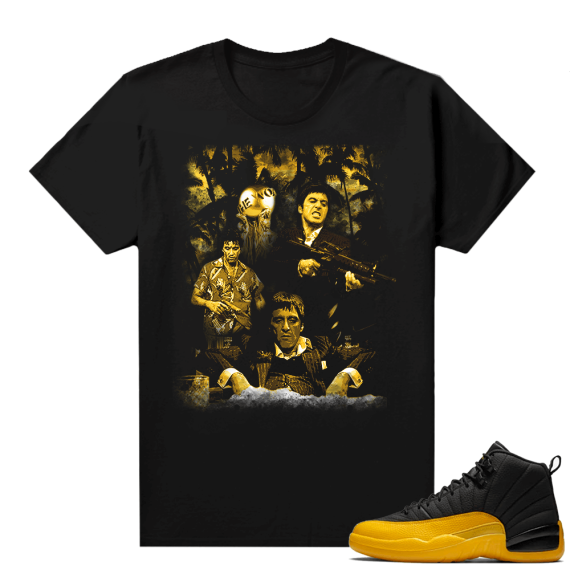 University Gold 12s shirts - Black - Scarface Canvas