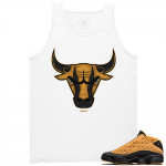 Match Air Jordan 13 Chutney | Chutney 13 Bull | White Tank Tee