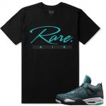 Teal 4s matching shirts sneaker tees |Rare Air Script sneaker tees shirt Black| Streetwear Online