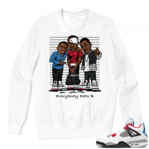 WHAT THE 4s Crewneck Sweatshirt White - Everybody Eats B