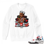 WHAT THE 4s Crewneck Sweatshirt White - Sneaker King