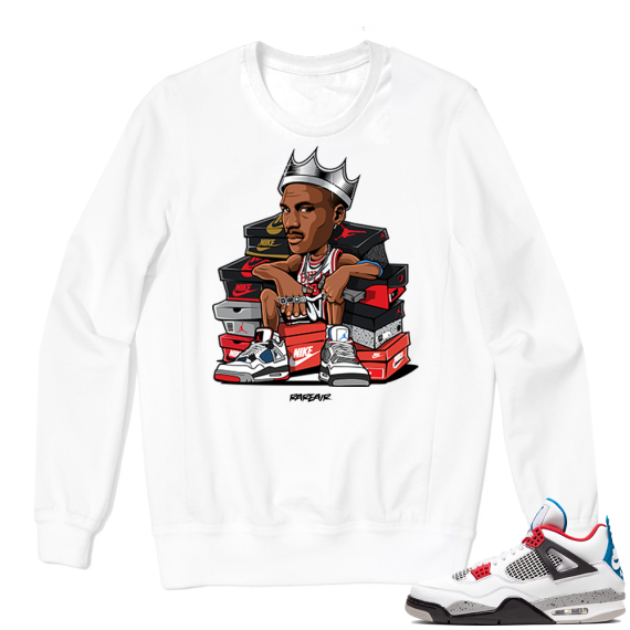 WHAT THE 4s Crewneck Sweatshirt White - Sneaker King