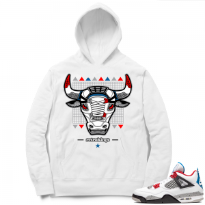 Jordan 4 WHAT THE Hoodies White - Retro Bull