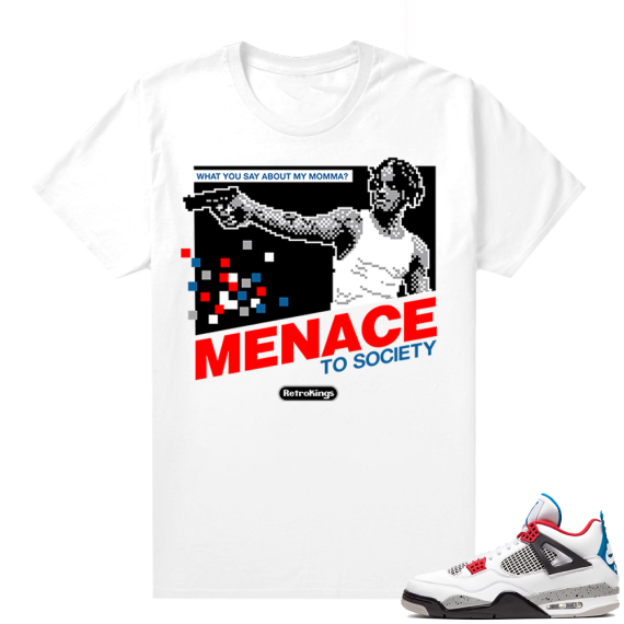 WHAT THE 4s shirt White - 8Bit Menace to Society