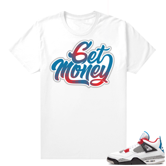 WHAT THE 4s shirt White - Get Money