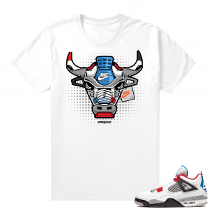 WHAT THE 4s shirt White - Rare Air Bull