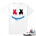 WHAT THE 4s shirt White - Smiley Drip