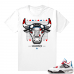 WHAT THE 4s shirt White - Retro Bull