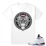 White Jordan 5 Cement - Match Dxpe Medusa T shirt - White