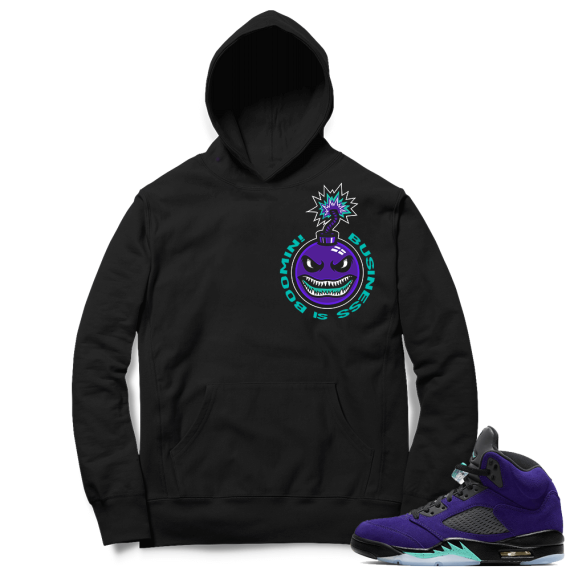 Alternate Grape 5s Hoodie - Black - Boomin Bomb