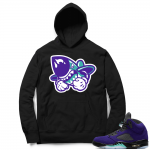 Alternate Grape 5s Hoodie - Black - Bruiser Logo