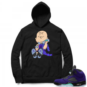 Alternate Grape 5s Hoodie - Black - Designer Charlie