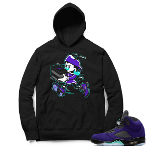 Alternate Grape 5s Hoodie - Black - Double Up