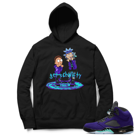 Alternate Grape 5s Hoodie - Black - Get Schwifty