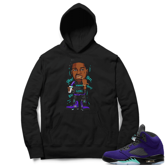 Alternate Grape 5s Hoodie - Black - Kodak Glee