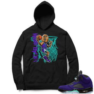 Alternate Grape 5s Hoodie - Black - MJ toon