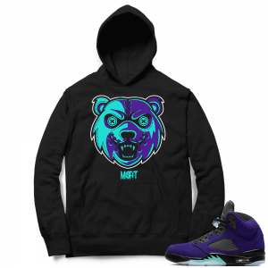 Alternate Grape 5s Hoodie - Black - Misfit Grizzly