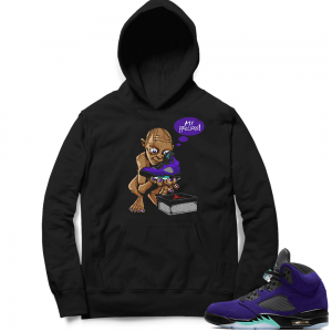 Alternate Grape 5s Hoodie - Black - My Precious