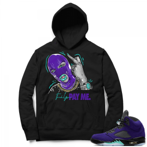 Alternate Grape 5s Hoodie - Black - Pay Me