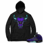 Alternate Grape 5s Hoodie - Black - Rare Air Bull