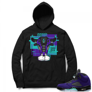 Alternate Grape 5s Hoodie - Black - Retro Bull