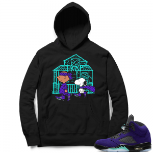 Alternate Grape 5s Hoodie - Black - Snoopy Trap House