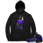 Alternate Grape 5s Hoodie - Black - Trap Bear