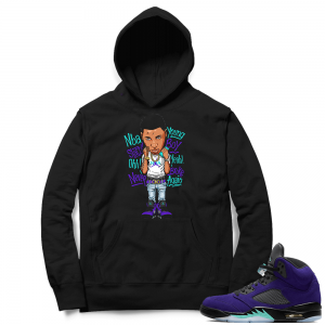 Alternate Grape 5s Hoodie - Black - Youngboy