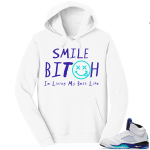 Jordan 5 Grape Hoodie Match | Living My Best Life | White Hoodie