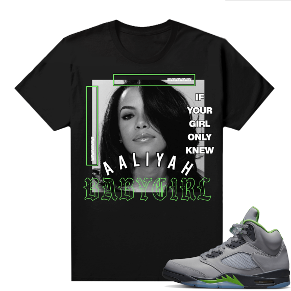 Jordan 5 Green Bean Shirts - Black Baby Girl