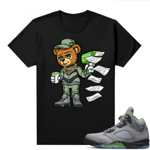 Jordan 5 Green Bean Shirts - Black Cash Cannon Bear