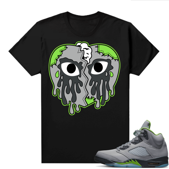 Jordan 5 Green Bean Shirts - Black Crying Heart