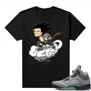 Jordan 5 Green Bean Shirts - Black Fly Goku