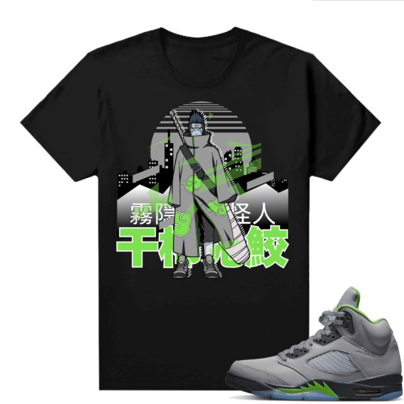 Jordan 5 Green Bean Shirts - Black Kisame