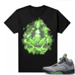 Jordan 5 Green Bean Shirts - Black Lil Kim Watercolor