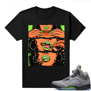 Jordan 5 Green Bean Shirts - Black Lit