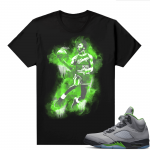 Jordan 5 Green Bean Shirts - Black MJ Watercolor