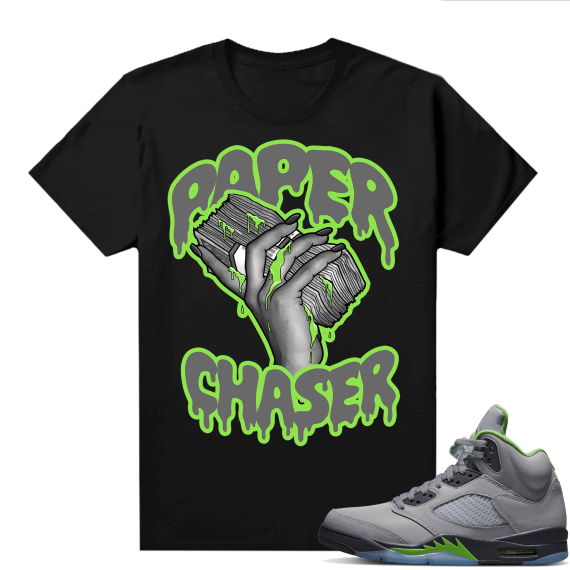 Jordan 5 Green Bean Shirts - Black Paper Chaser