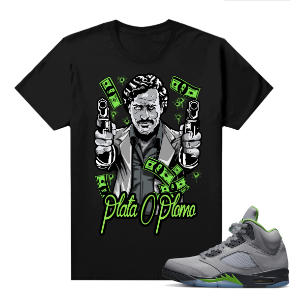 Jordan 5 Green Bean Shirts - Black Plata O Plomo