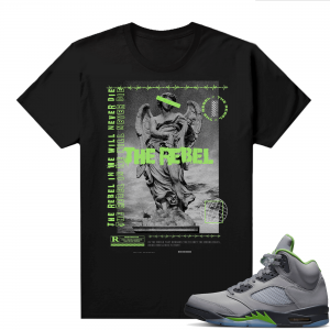 Jordan 5 Green Bean Shirts - Black Rebel