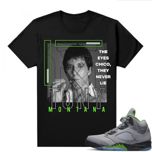 Jordan 5 Green Bean Shirts - Black Tony Montana