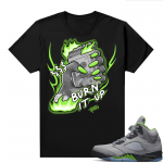 Jordan 5 Green Bean Shirts - Black Top Rank Burn it Up