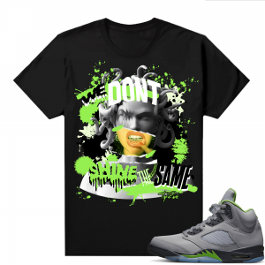 Jordan 5 Green Bean Shirts - Black Top Rank Medusa