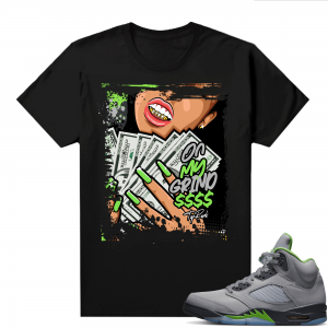 Jordan 5 Green Bean Shirts - Black Top Rank On my Grind